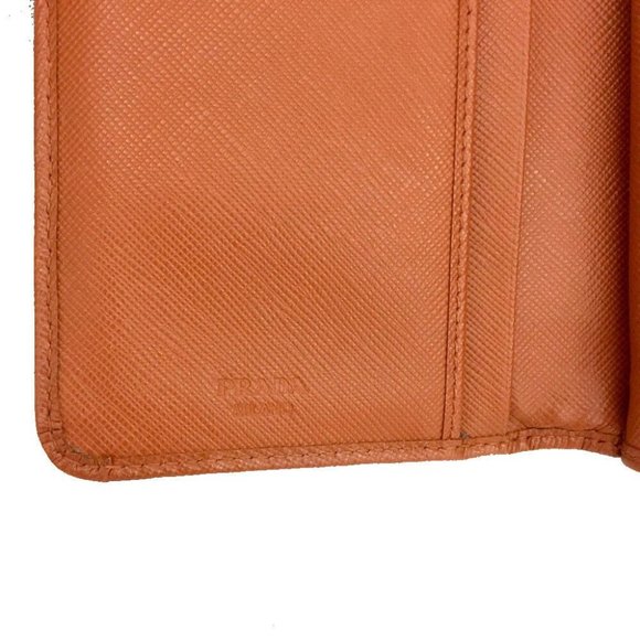 PRADA Burnt Orange Saffiano Leather Zip Around Style Large Clutch Wallet - Picture 2 of 7